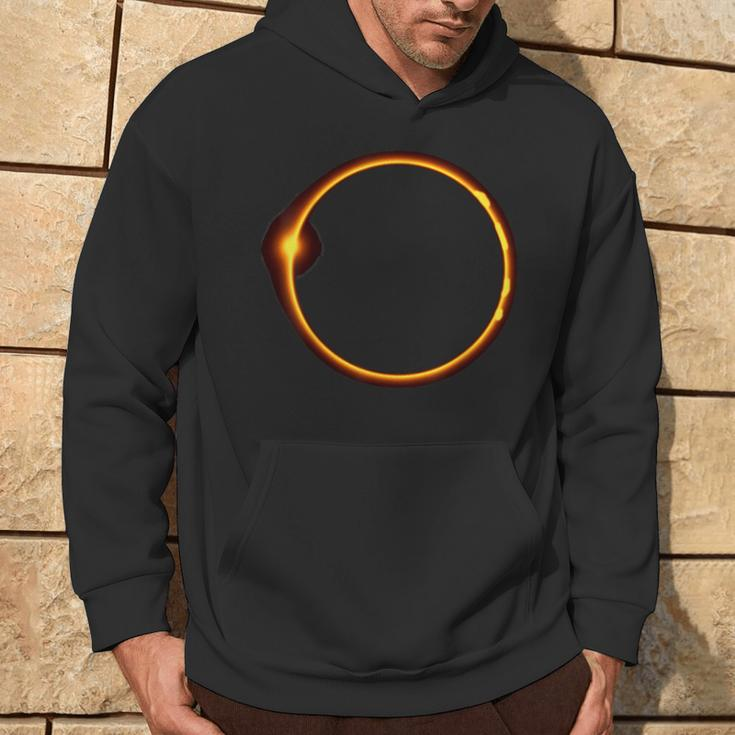 Total Solar Eclipse 2024 Minimalist Ring Hoodie Lifestyle