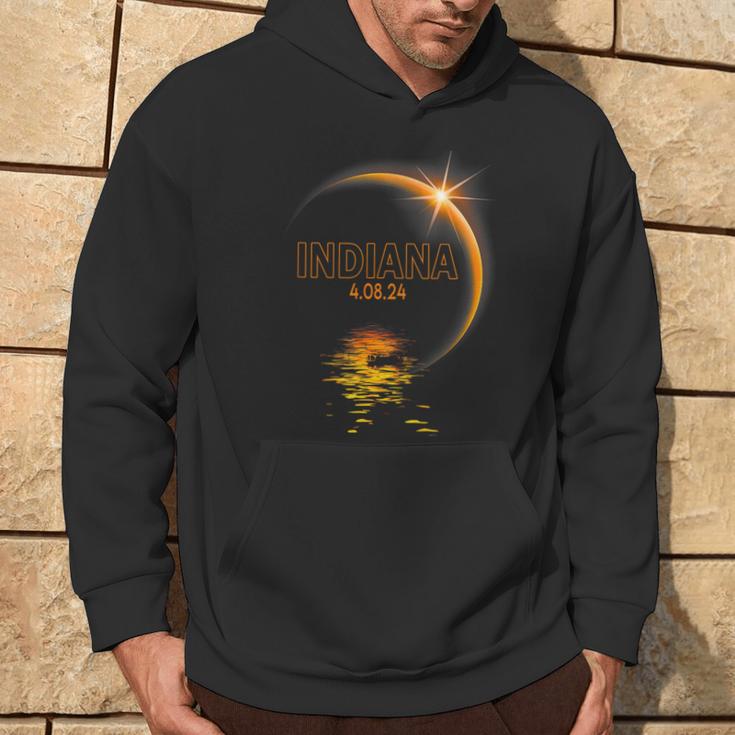 Total Solar Eclipse 40824 Indiana 2024 Totality America Hoodie Lifestyle