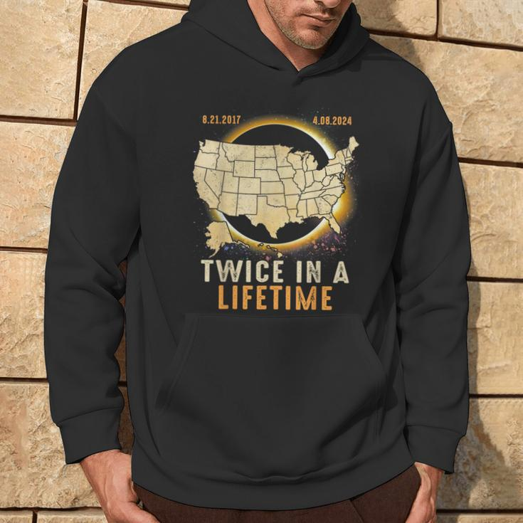 Total Solar Eclipse Twice In A Lifetime 2024 Usa Map Hoodie Lifestyle