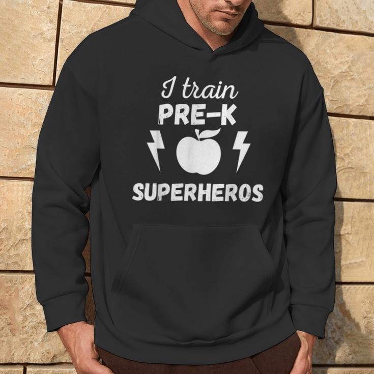 I Train Pre K Superheros Graphic Hoodie Lifestyle