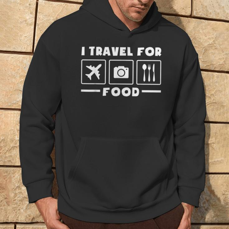 Traveler Flight Vacation Trip I Travel For Food Watercolor Hoodie Lifestyle