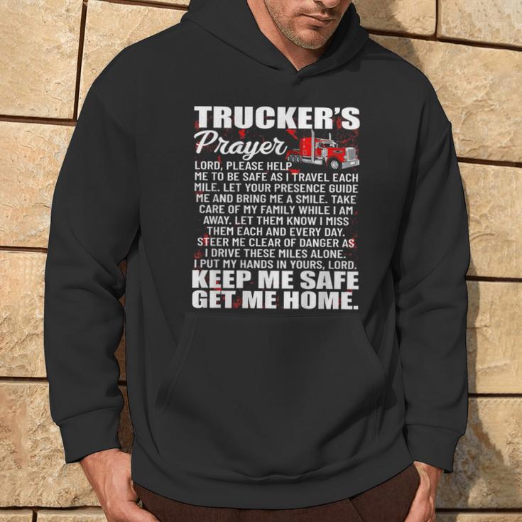 Truckers Prayer Keep Me Safe Get Me Home Hauler Truck Driver Hoodie Lifestyle