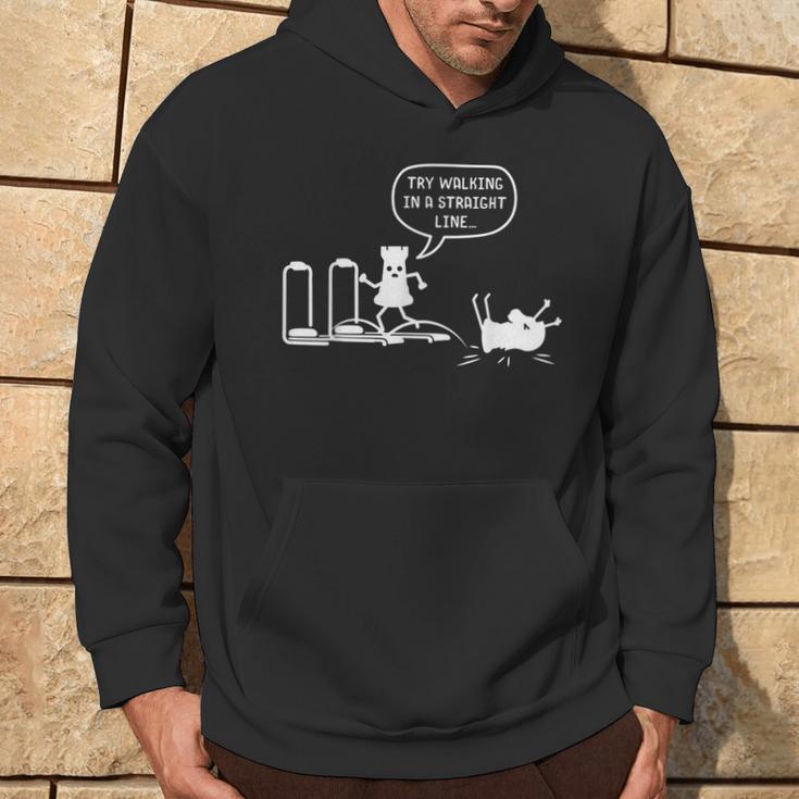 Try Walking In A Straight Line Chess Figures Treadmill Joke Hoodie Lifestyle