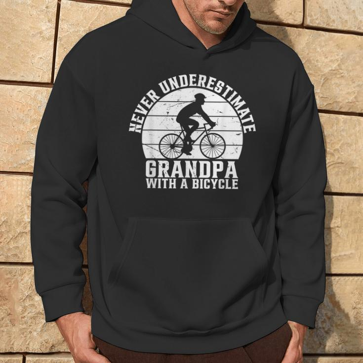 Never Underestimate Grandpa With A Bicycle Racing Bike Hoodie Lifestyle