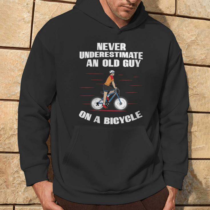 Never Underestimate An Old Guy On A Bicycle Fathers Day Hoodie Lifestyle