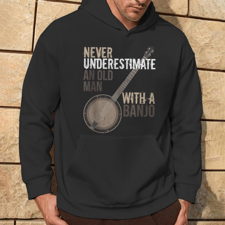 Never Underestimate An Old Man With A Banjo Music Instrument Hoodie Lifestyle