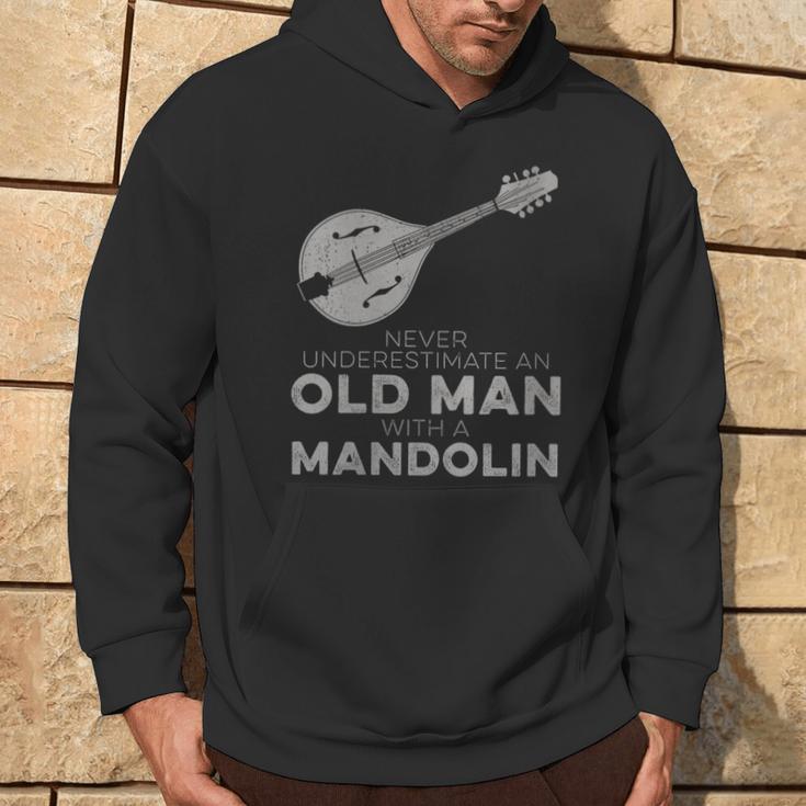 Never Underestimate An Old Man With A Mandolin Humor Hoodie Lifestyle