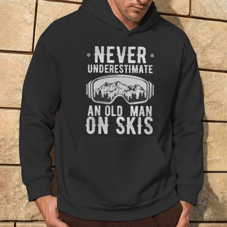 Never Underestimate An Old Man On Skis Winter Holiday Hoodie Lifestyle