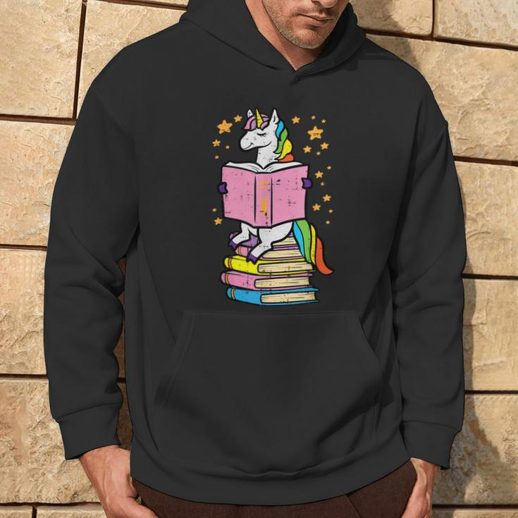 Unicorn Read Reading Book Librarian America Girls Women Hoodie Lifestyle