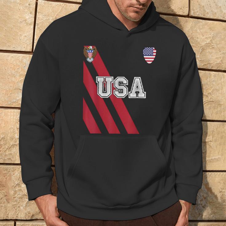 Usa America Soccer Jersey Red Blue Football Ball Travel Hoodie Lifestyle