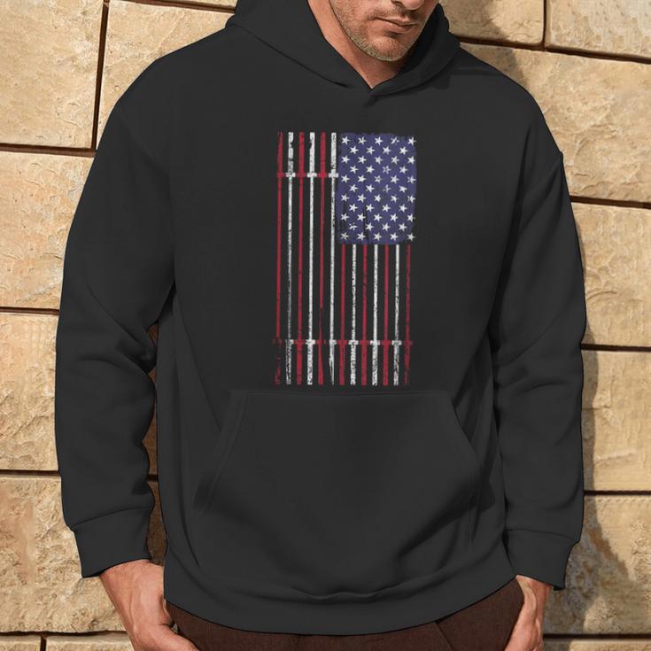 Usa Flag Barbell Hoodie Lebensstil