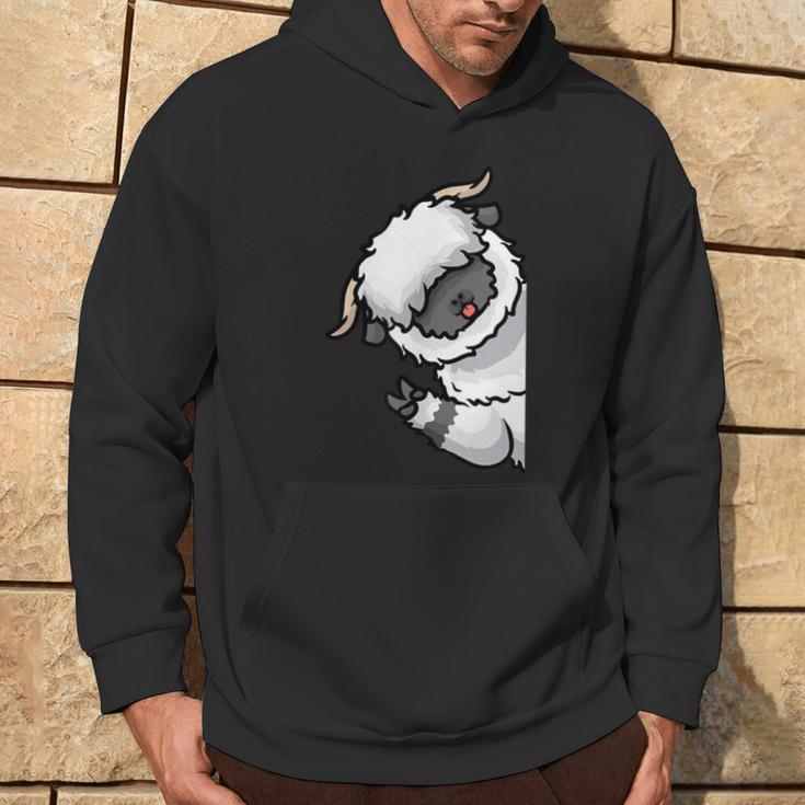 Valais Blacknose Sheep On Side Walliser Schwarznasenschaf Hoodie Lifestyle