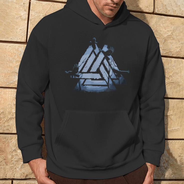 Valknut Symbol Ravens Odin's Wotan Knot Walhallaiking Hoodie Lebensstil