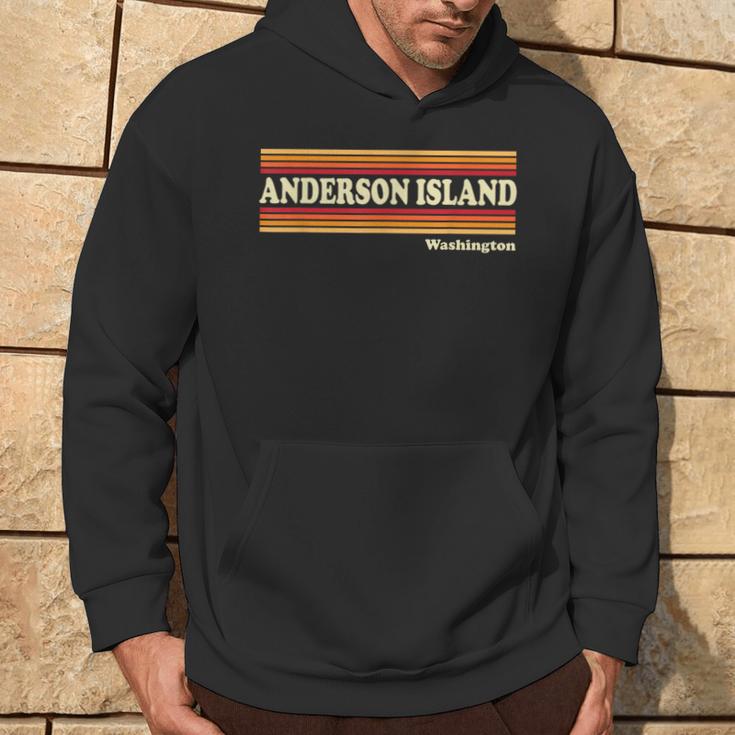 Vintage 1980S Graphic Style Anderson Island Washington Hoodie Lifestyle