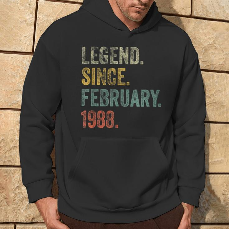 Vintage 1988 34Th Birthday Legend Since February 1988 Hoodie Lifestyle