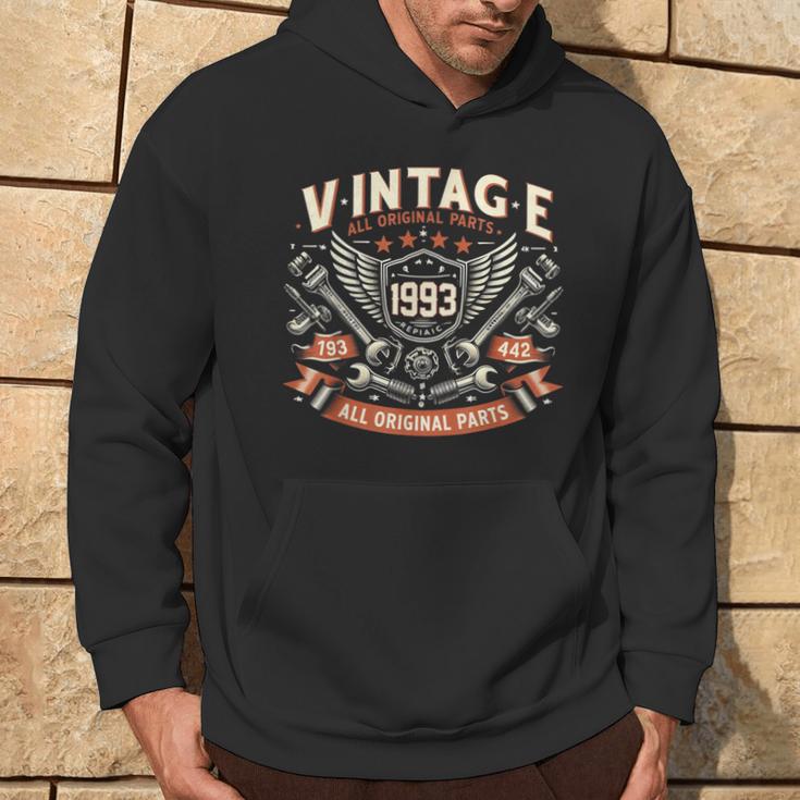 Vintage 1993 Born In 1993 Birthday Mechanic Hoodie Lifestyle