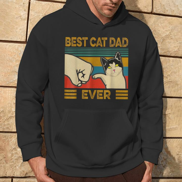 Vintage Best Cat Dad Ever Bump Fit Kapuzenpullover Lebensstil