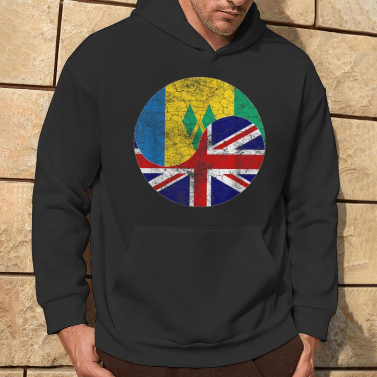 Vintage British & St Vincent And The Grenadines Flags Hoodie Lifestyle