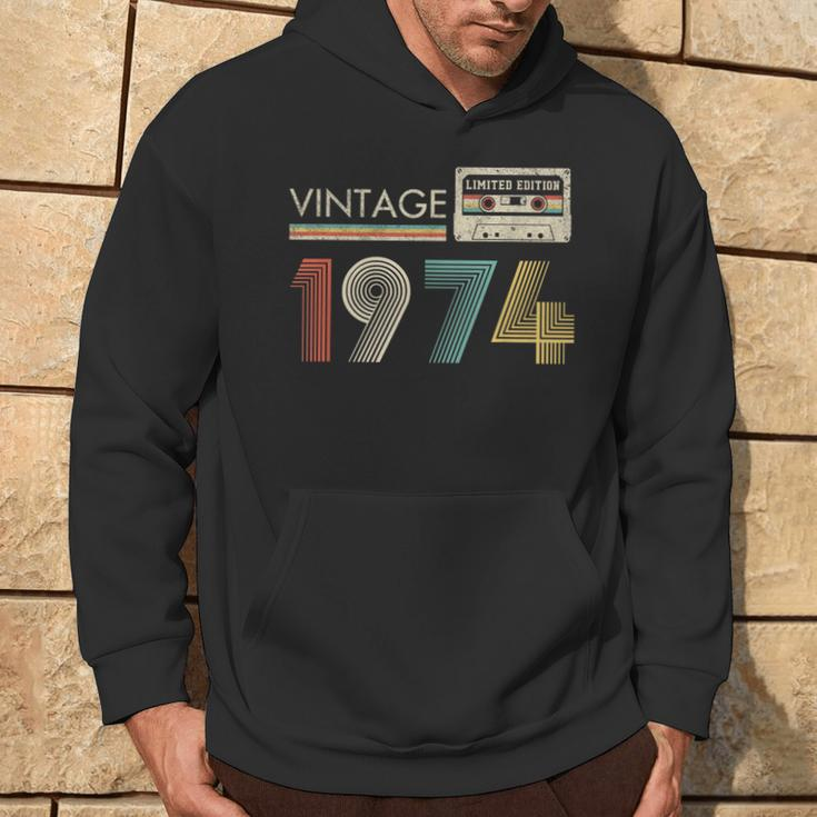 Vintage Cassette Limited Edition 1974 Birthday Hoodie Lifestyle