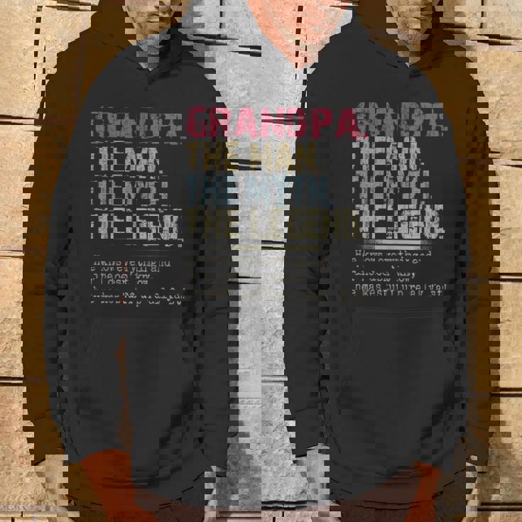 Vintage Grandpa Man Myth Legend Retro He Know Everything Hoodie Lifestyle