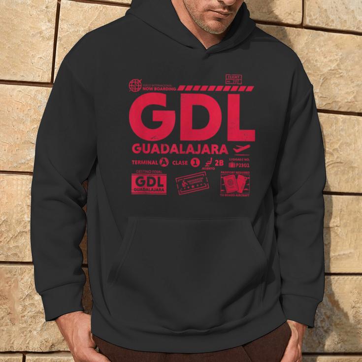 Vintage Guadalajara Gdl Airport Code Travel Day Retro Day Blue Hoodie Lebensstil