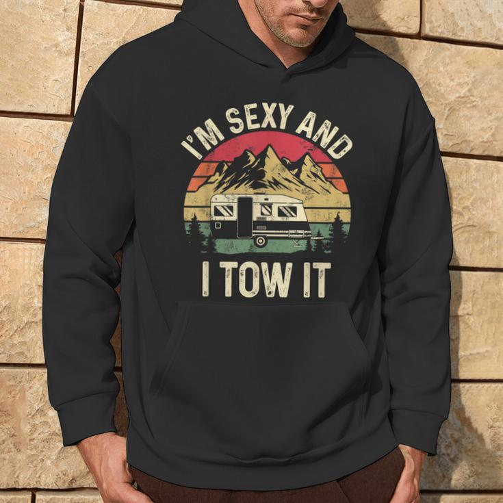 Vintage I'm Sexy And I Tow It Camper Trailer Rv Hoodie Lifestyle