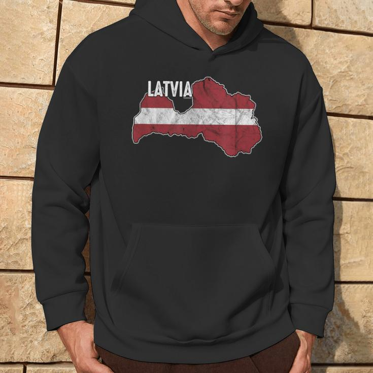 Vintage Patriotic Letts Latvians Pride Latvia Flag Hoodie Lifestyle