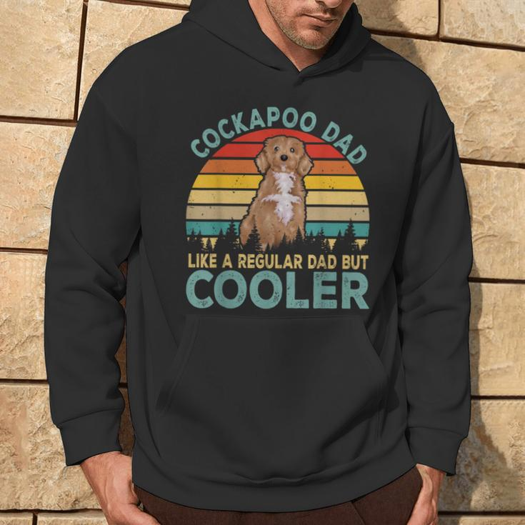 Vintage Retro Happy Father's Day Matching Cockapoo Dog Lover Hoodie Lifestyle