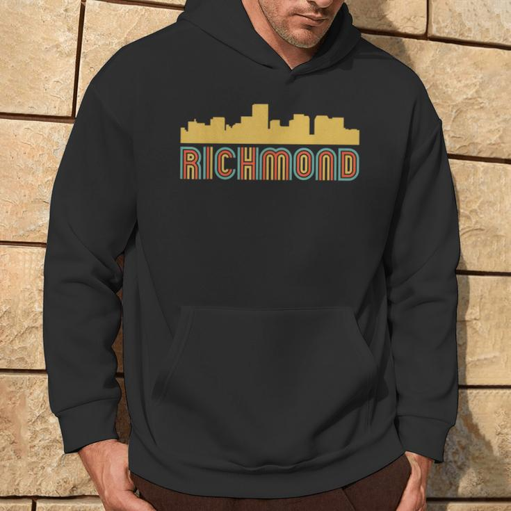 Vintage Retro Richmond Virginia Skyline Hoodie Lifestyle