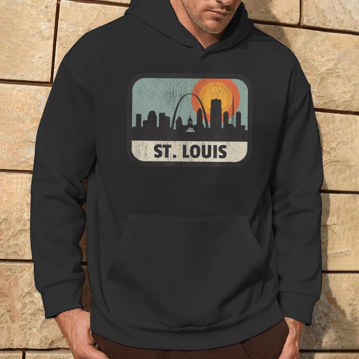 Vintage St Louis Missouri Downtown Skyline Retro 70S Hoodie Lifestyle