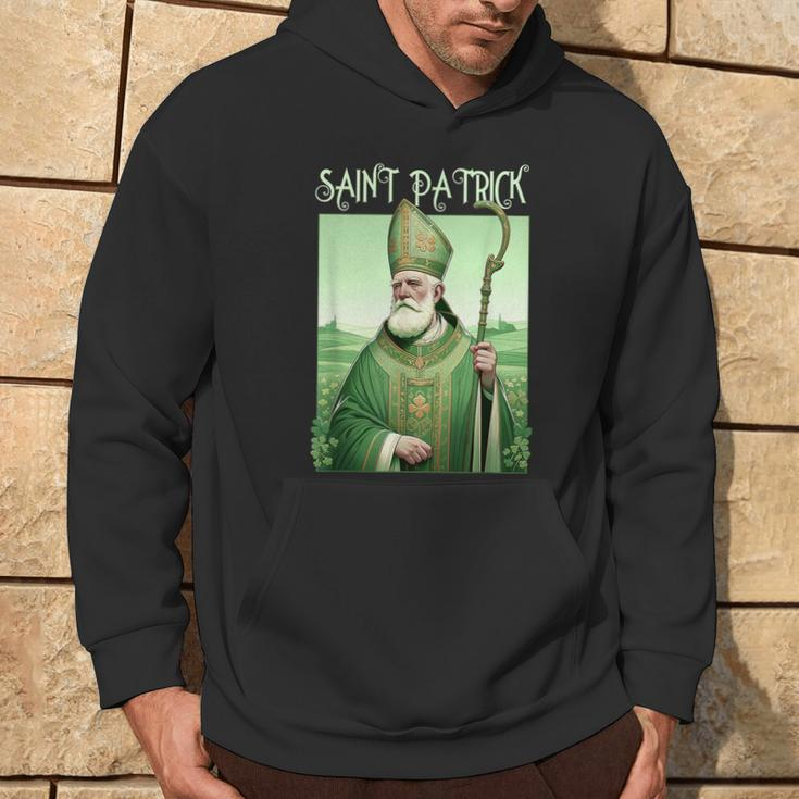Vintage St Patrick Saint Patty Clover Catholic Prayer Faith Hoodie Lifestyle