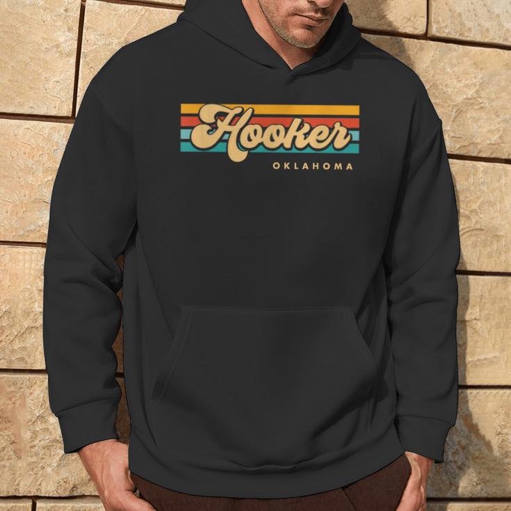 Vintage Sunset Stripes Hooker Oklahoma Hoodie Lifestyle