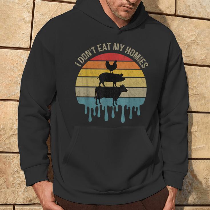 Vintage Vegetarian I Don't Eat Homies Vegan Farmer My Animal Hoodie Lifestyle