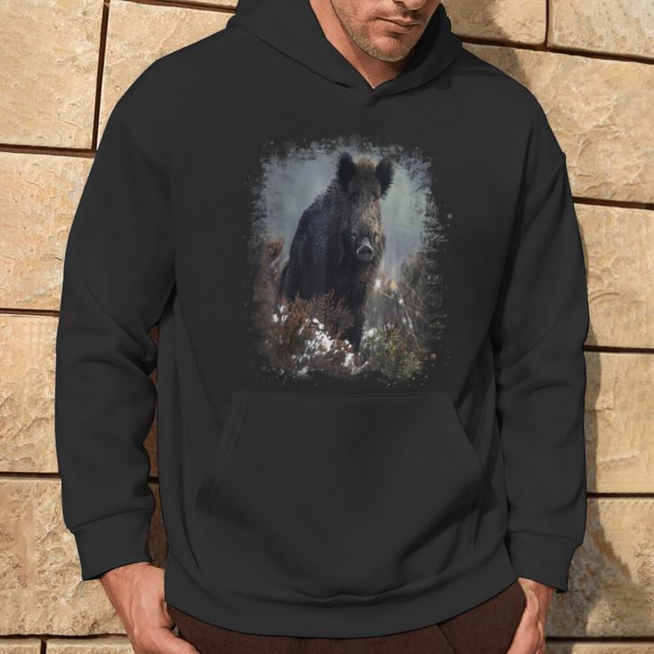 Waldmystik Schwarzbär Hoodie für Herren, Mystisches Natur Design Lebensstil