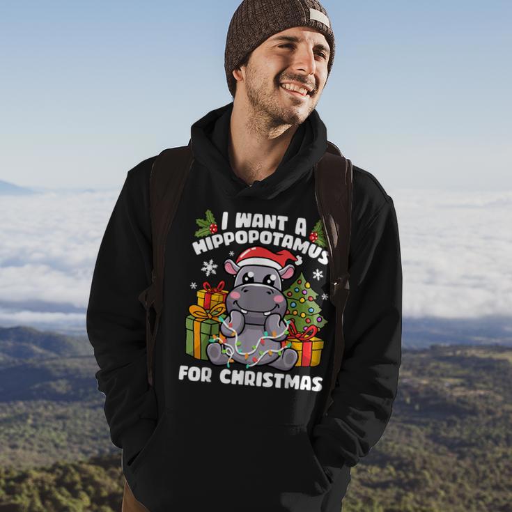 I Want A Hippopotamus For Christmas Hippo Christmas Hoodie Lifestyle