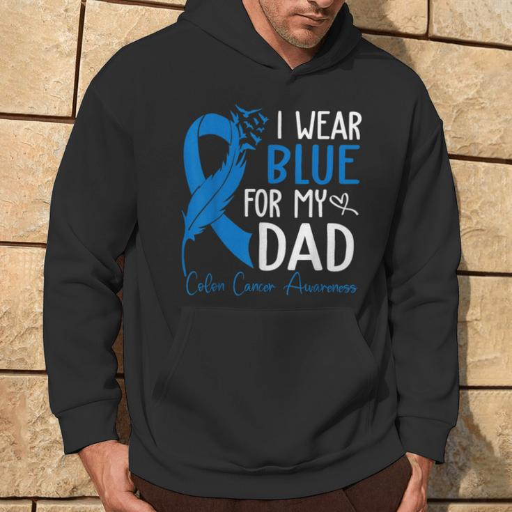 I Wear Blue For My Dad Warrior Colon Cancer Awareness Hoodie Lifestyle