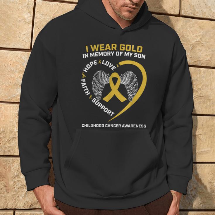 I Wear Gold In Memory Of My Son Childhood Cancer Awareness Hoodie Lifestyle