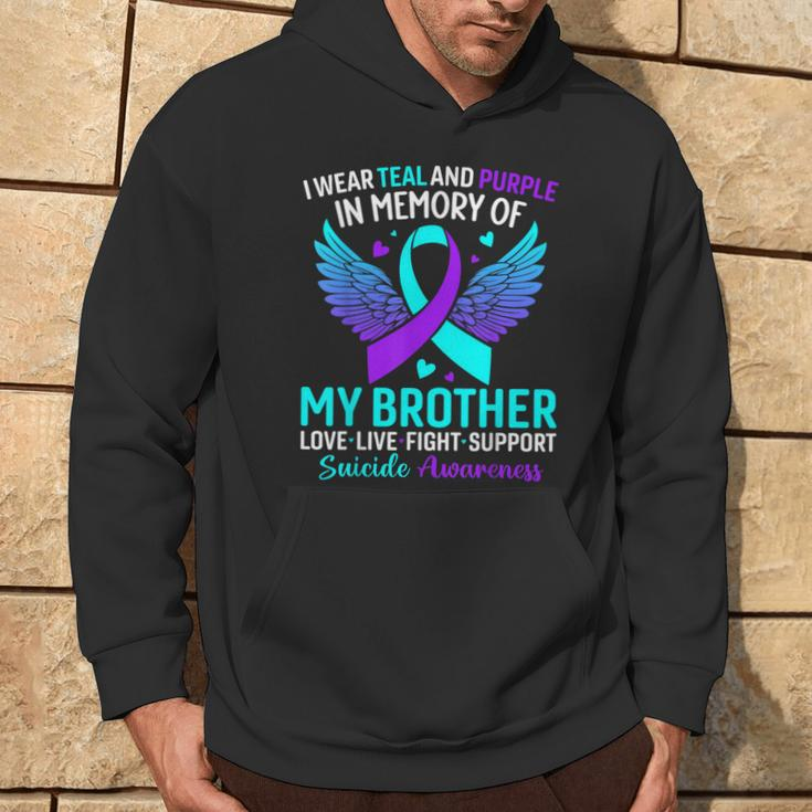 I Wear Teal And Purple For My Brother Suicide Prevention Hoodie Lifestyle