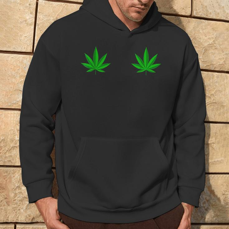 Weed Green Boobs Cannabis Stoner 420 Marijuana Woman Hoodie Lifestyle