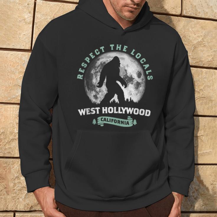 West Hollywood California Bigfoot Night Walk Retro Hoodie Lifestyle