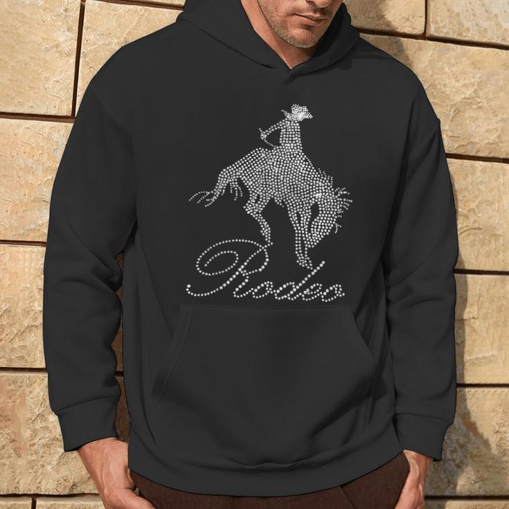 Western Cowgirl Bling Rhinestone Country Cowboy Riding Horse Hoodie Lifestyle