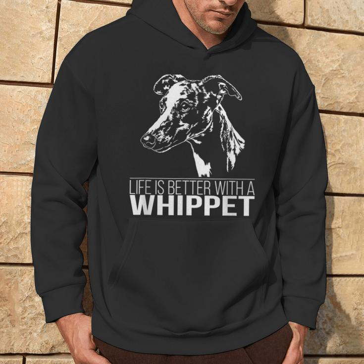 Whippet Life Is Better Greyhounds Dog Slogan Hoodie Lebensstil