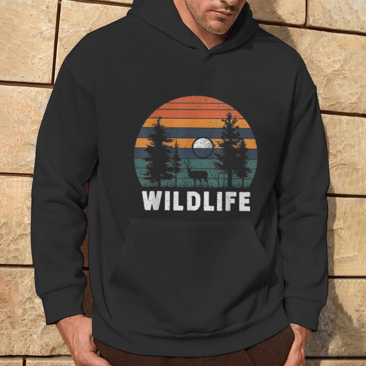 Wildlife Nature Forest Trees Outdoors Vintage Retro Sunset Hoodie Lifestyle