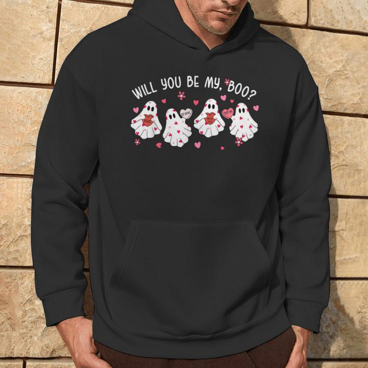 Will You Be My Boo Ghost Happy Valentine's Day Couple Hoodie Lifestyle