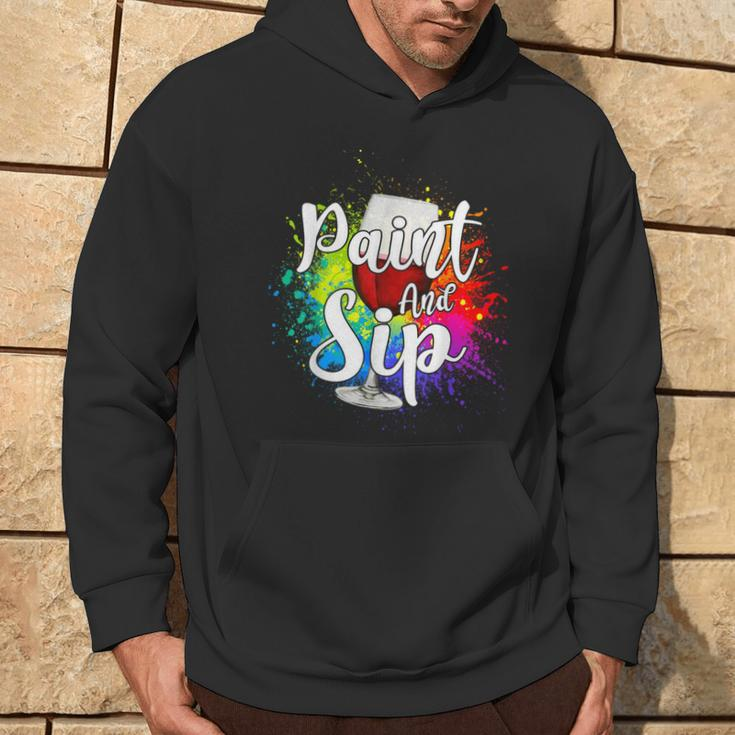 Wine Lover Drinkers Graphic Paint And Sip Party Drinking Hoodie Lifestyle