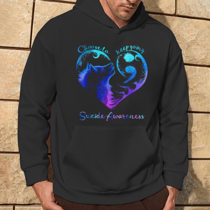 Wolf Choose To Keep Going Matter Suicide Awareness Hoodie Lifestyle