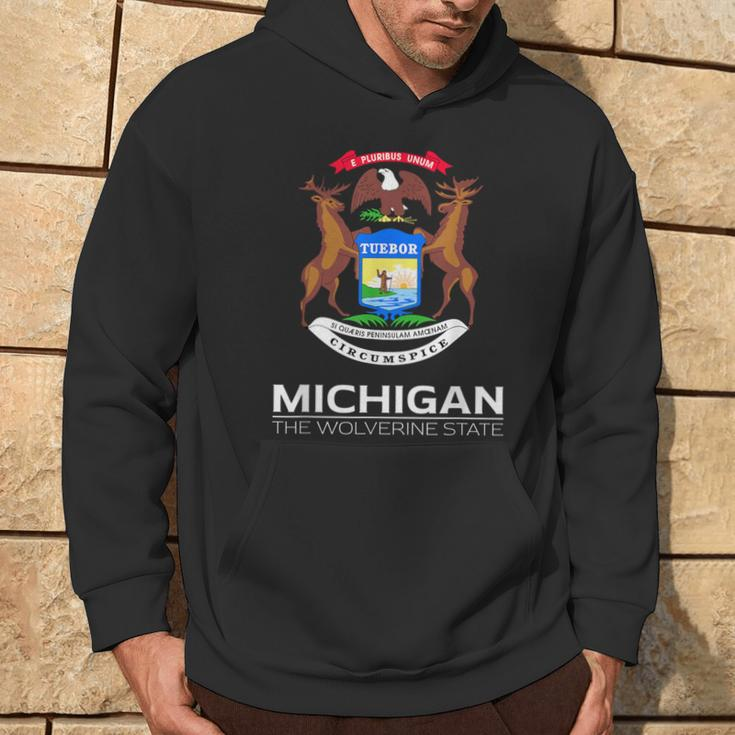 The Wolverine State Michigan Flag Detroit Great Lakes Hoodie Lifestyle