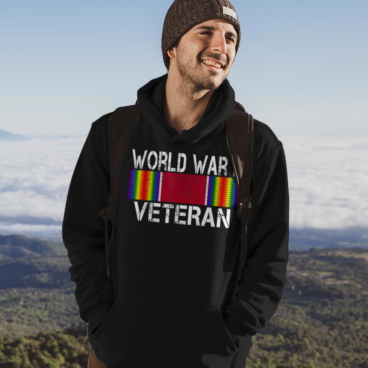 World War Ii Veteran Us Military Service Vet Victory Ribbon Hoodie Lifestyle