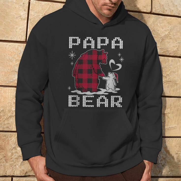 Xmas Papa Bear Pyjama Rot Büffel Plaid Eisbär Weihnachten Kapuzenpullover Lebensstil