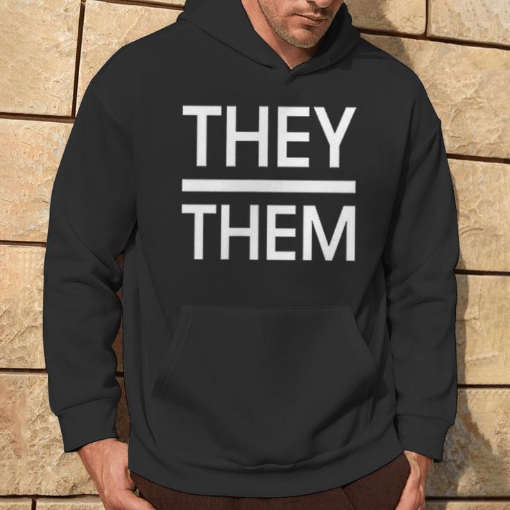 They Them Gender Neutral Pronouns For Non-Binary Enbies Hoodie Lifestyle